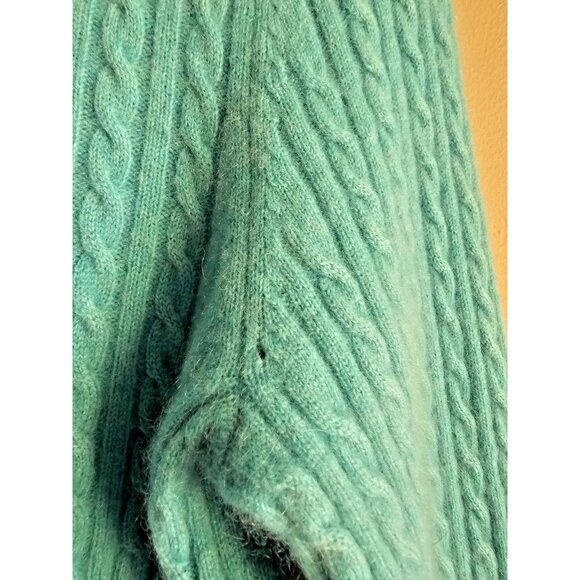 Anne Klein Sport 100% Cashmere Cable Knit Sweater Size M blue Quiet Luxury Soft - Picture 4 of 4